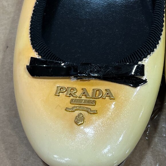 Prada Ballet Flats Yellow Orange Ombre - Picture 2 of 9
